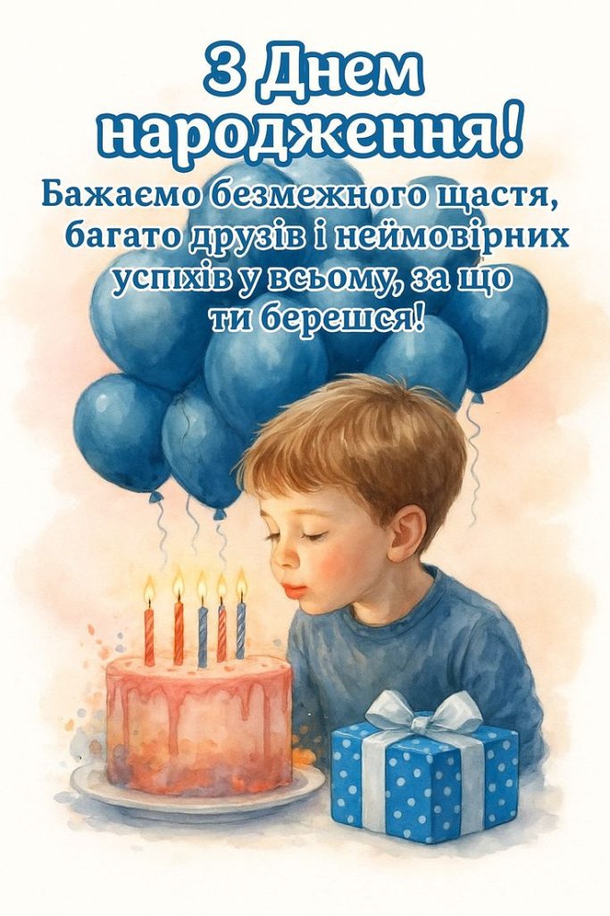 Привітання з Днем народження хлопчику картинка 19